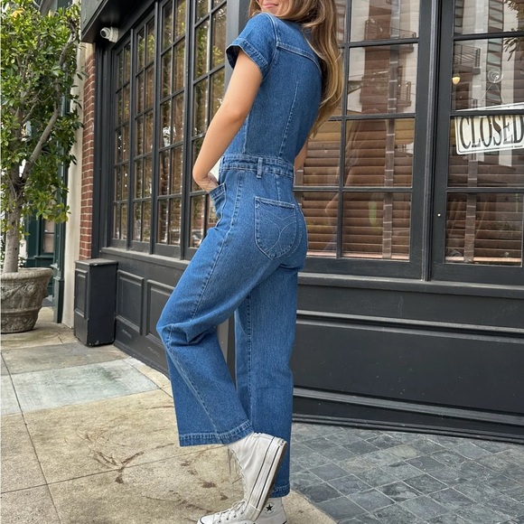 Rolla's Sailor Jumpsuit Breaker in Mid Vintage Blue - Picture 2 of 9